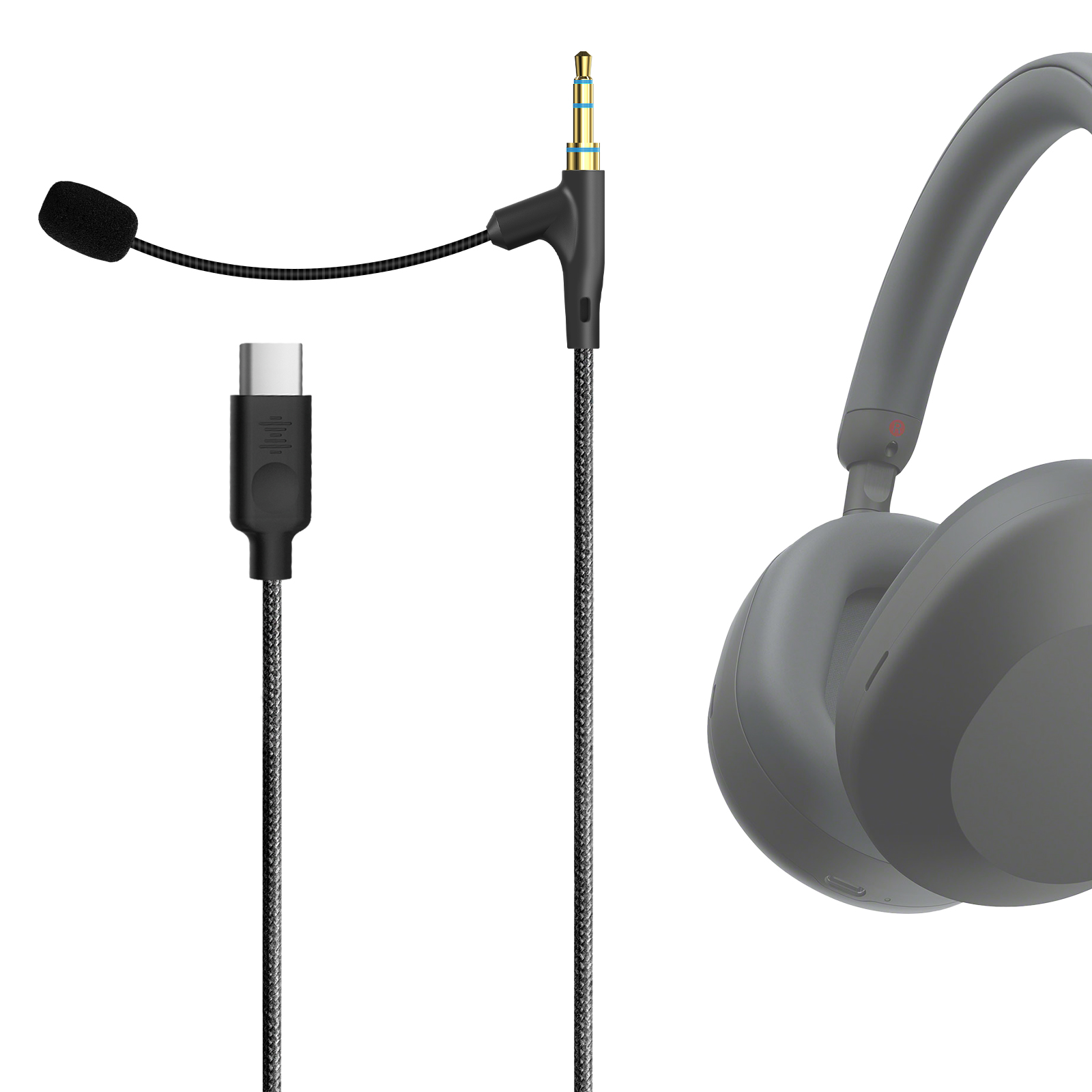 Beats Headphone Solo 4 - كابل سماعات الرأس Geekria Boom Mic
